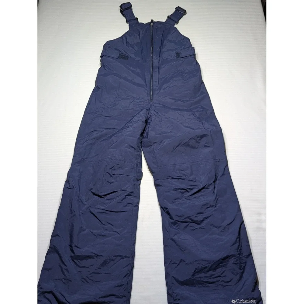 Columbia Youth M 10/12 Navy Adventure Ride Insulated Snow Bibs Waterproof Ski